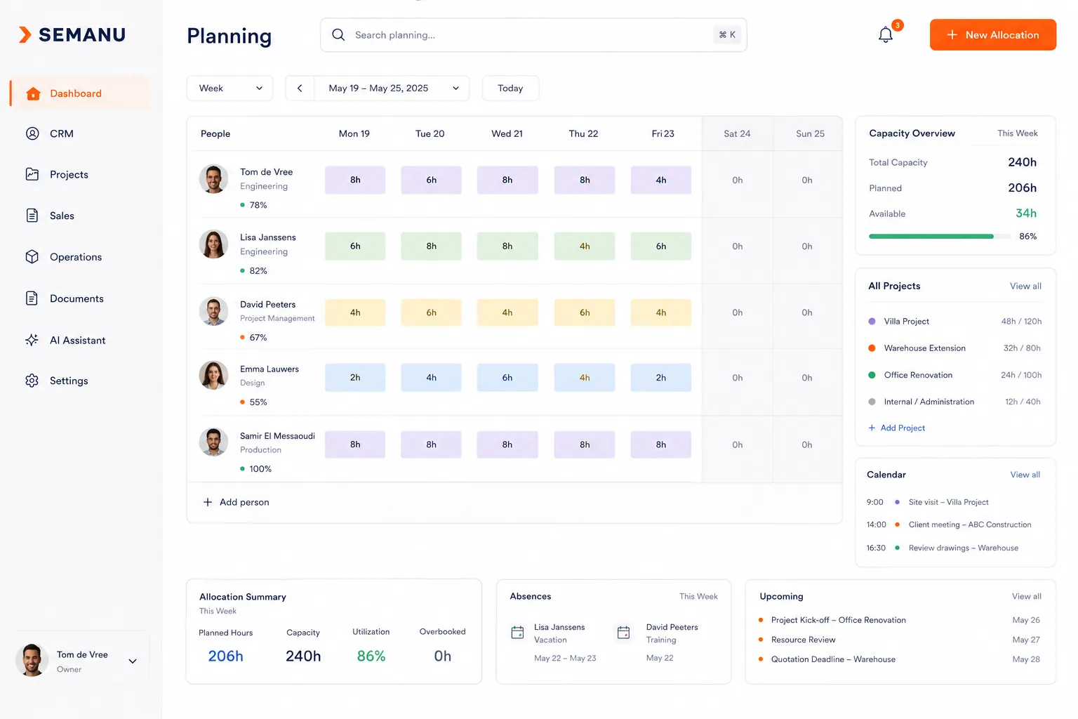 Module de planification ERP : commandes, équipes et machines dans un seul planning